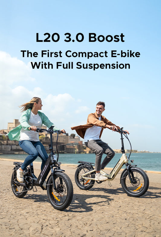 ENGWE L20 3.0 BOOST Folding Electric Bike – Full Suspension City E-Bike (EU Version)