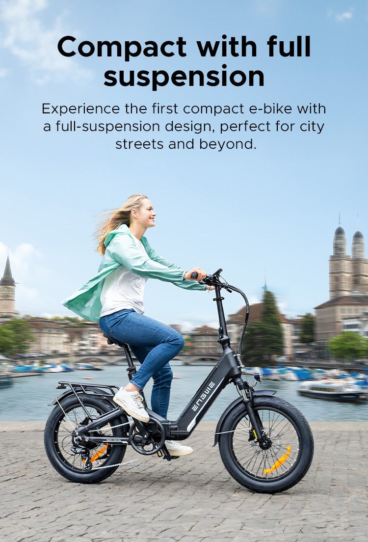 ENGWE L20 3.0 BOOST Folding Electric Bike – Full Suspension City E-Bike (EU Version)